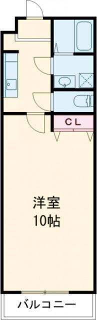 FELIZ羽倉崎(1K/2階)の間取り写真