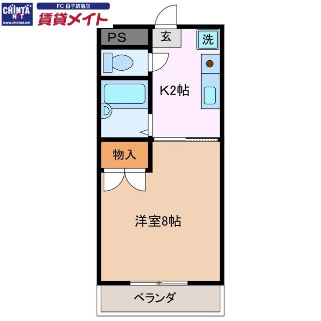 ユーミースズカ(1K/2階)の間取り写真
