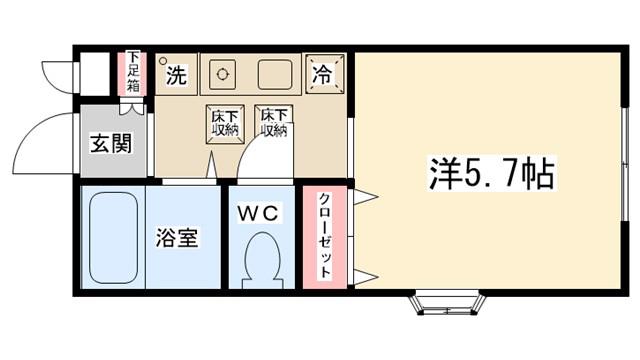 S・Kレジデンス(1K/1階)の間取り写真