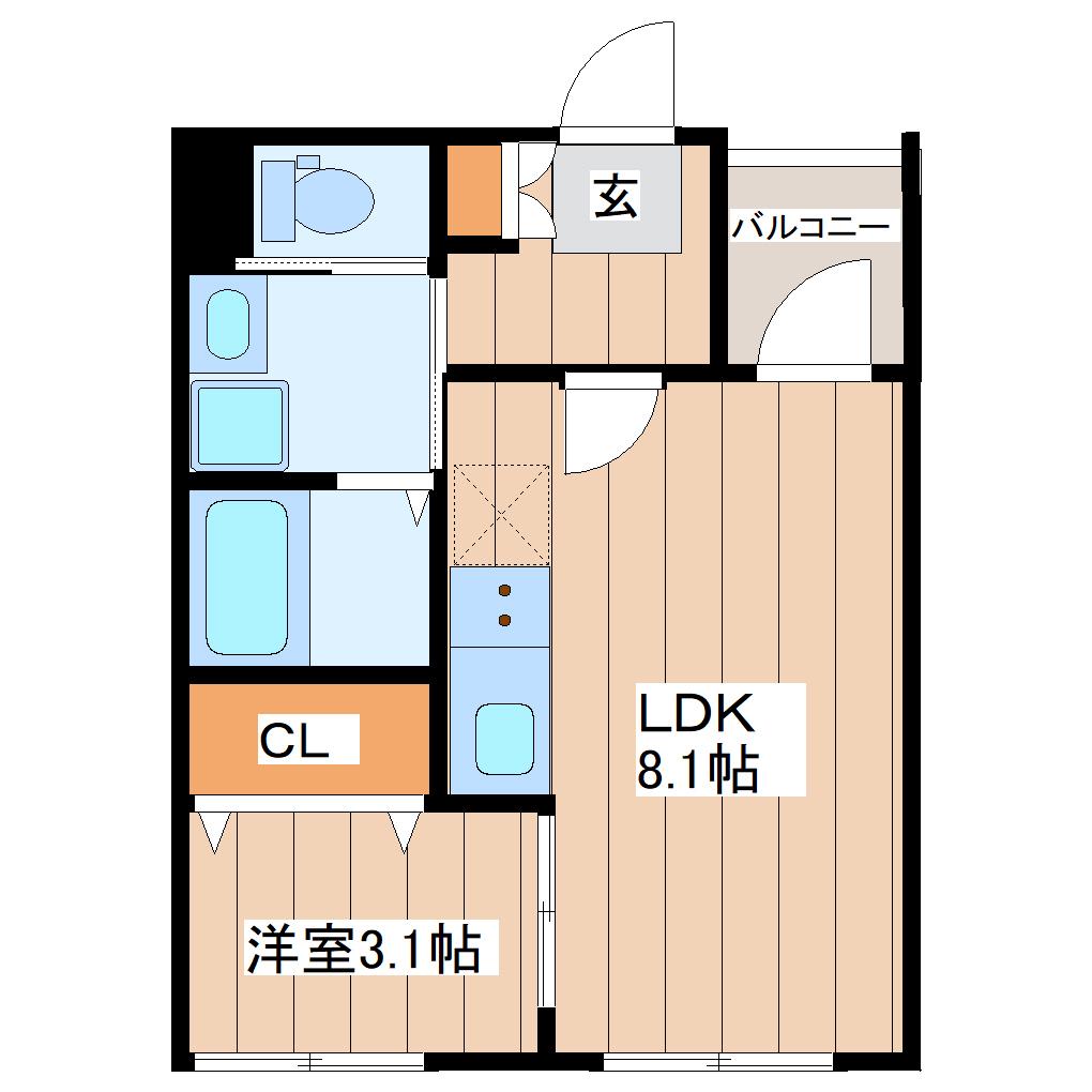 ARUCA RAUM(1LDK/3階)の間取り写真