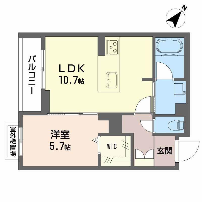 HINASA東鷹匠(1LDK/3階)の間取り写真