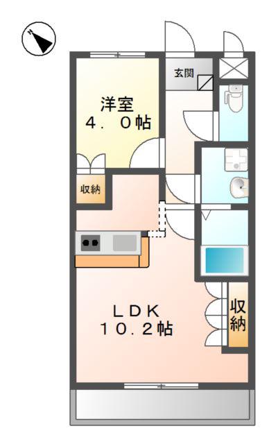 メゾン・ルミナス(1LDK/2階)の間取り写真