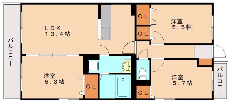 アルタマール(3LDK/3階)の間取り写真