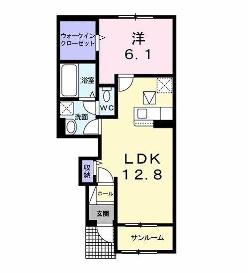 タートルヒルズ4TH(1LDK/1階)の間取り写真