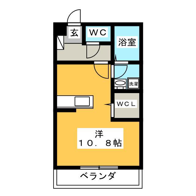 バルタザール(ワンルーム/2階)の間取り写真