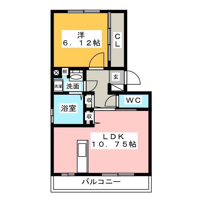 セジュール・マレ(1LDK/1階)の間取り写真
