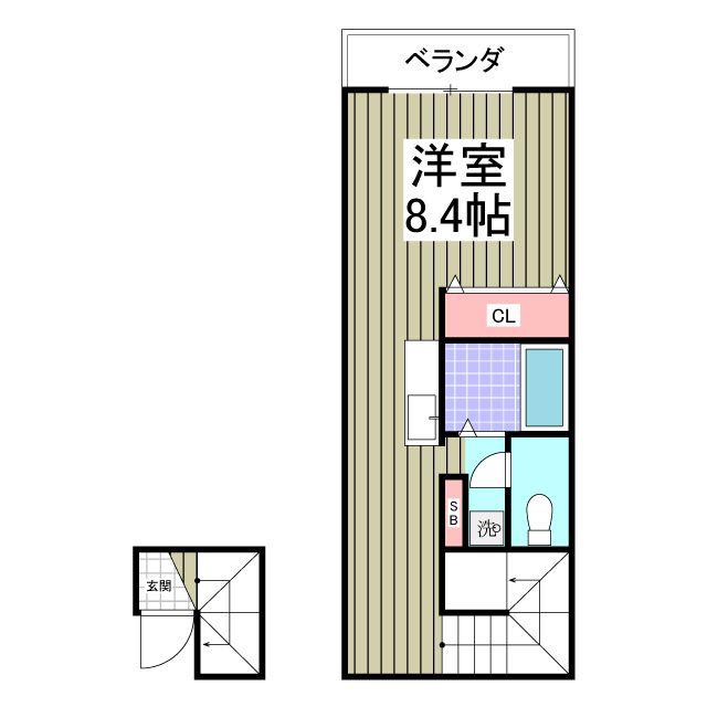 MIA CASA(ワンルーム/2階)の間取り写真