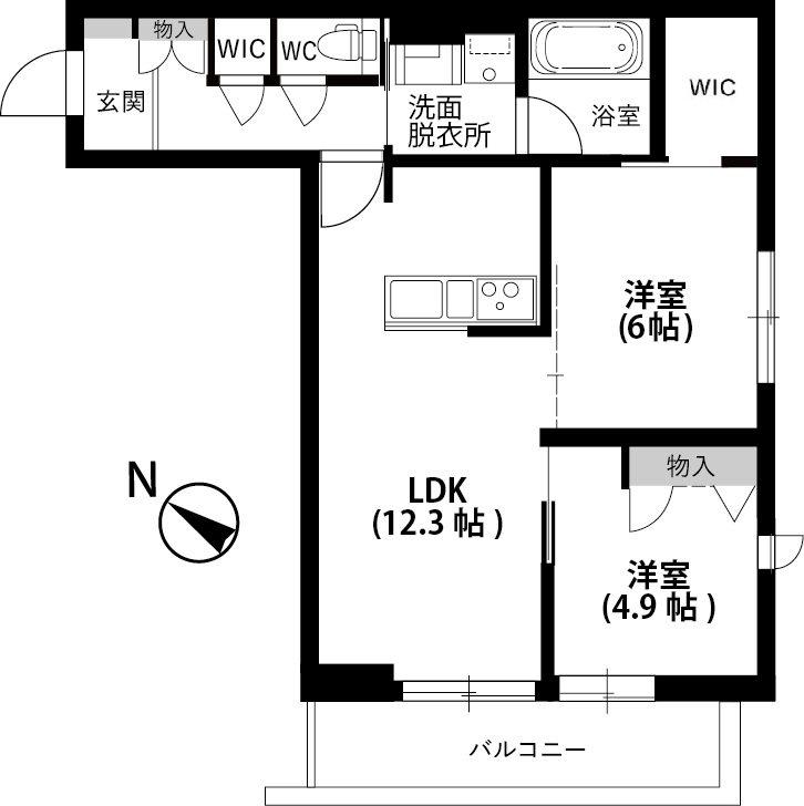 リラフォート(2LDK/3階)の間取り写真