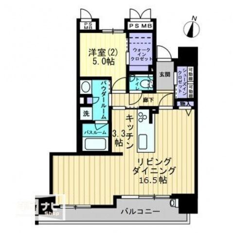 アルファゲートタワー福山駅前(1LDK/11階)の間取り写真
