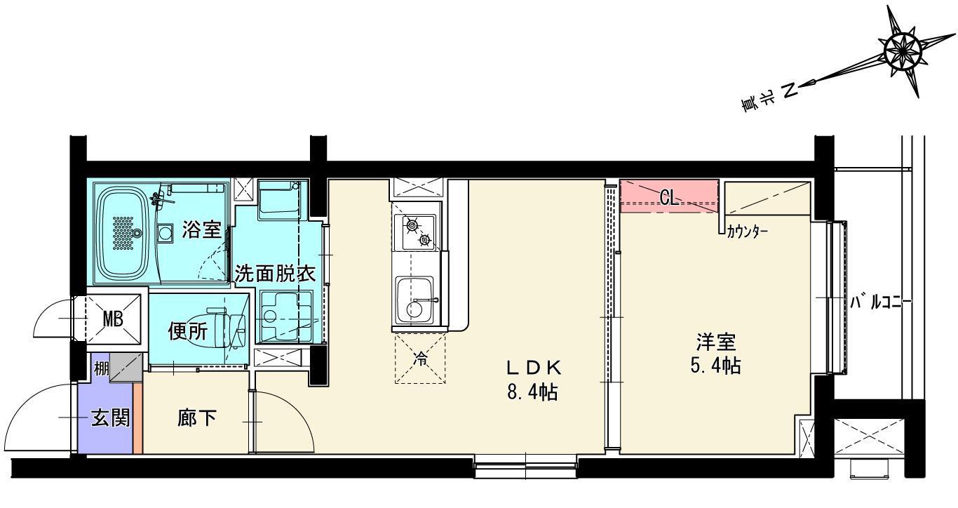 GRANLOUNGEAKAGI(1LDK/1階)の間取り写真