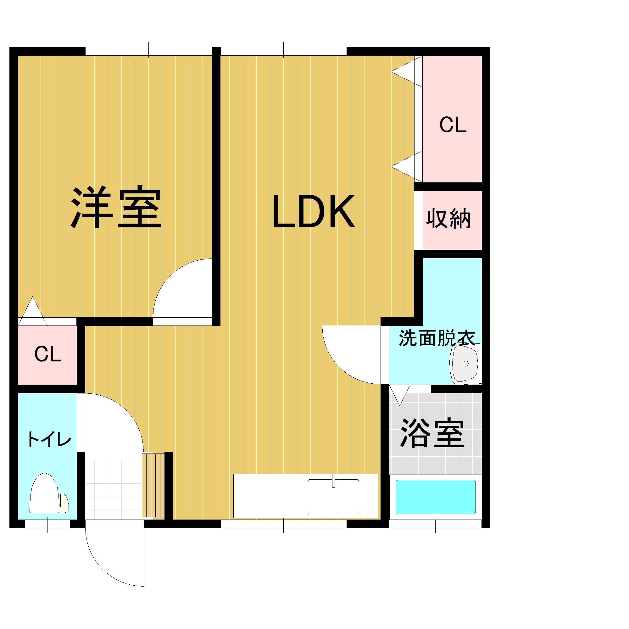 三條屋アパート(1LDK/1階)の間取り写真
