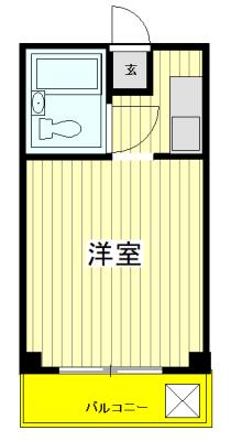 エレガンス笹塚(ワンルーム/4階)の間取り写真