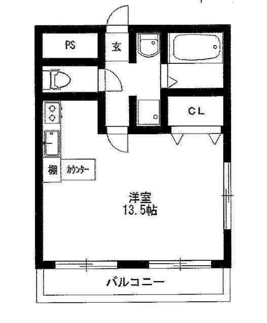 グランドール姫路(ワンルーム/4階)の間取り写真