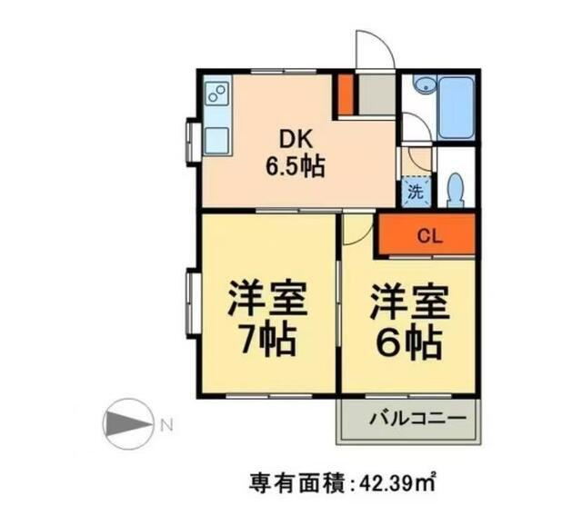 クレストヒルズ町屋(2LDK/3階)の間取り写真