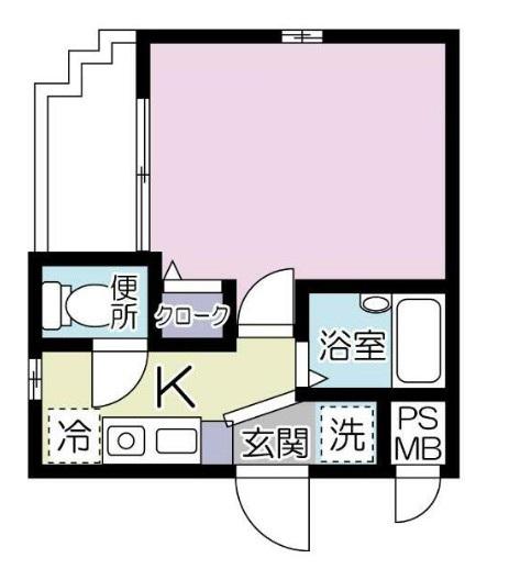 グルワール代田橋(1K/4階)の間取り写真