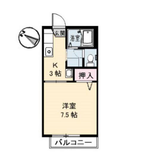 メゾンS&T(1K/2階)の間取り写真