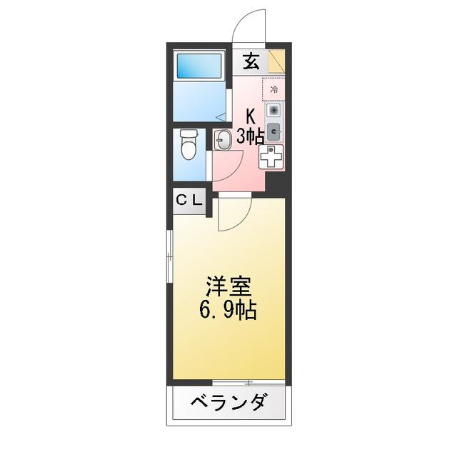 グランルーチェ金沢八景(1K/2階)の間取り写真