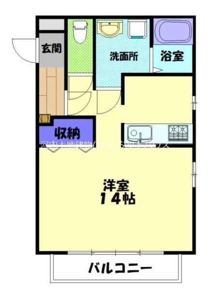すずらんⅣ(1K/3階)の間取り写真