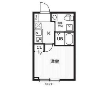 レピュア大鳥居(1K/1階)の間取り写真