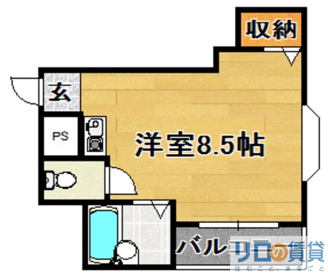 オークヒルズ(ワンルーム/2階)の間取り写真