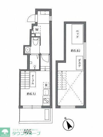 アリカ大森1(1DK/4階)の間取り写真