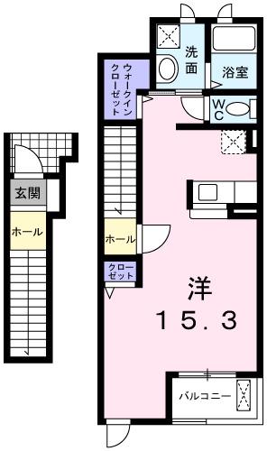 パレ・エクセラン(ワンルーム/2階)の間取り写真