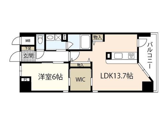 雄創横川ビル(1LDK/5階)の間取り写真