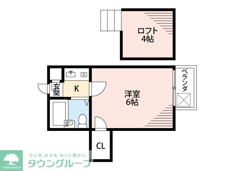 ジュネパレス稲毛東(1K/4階)の間取り写真