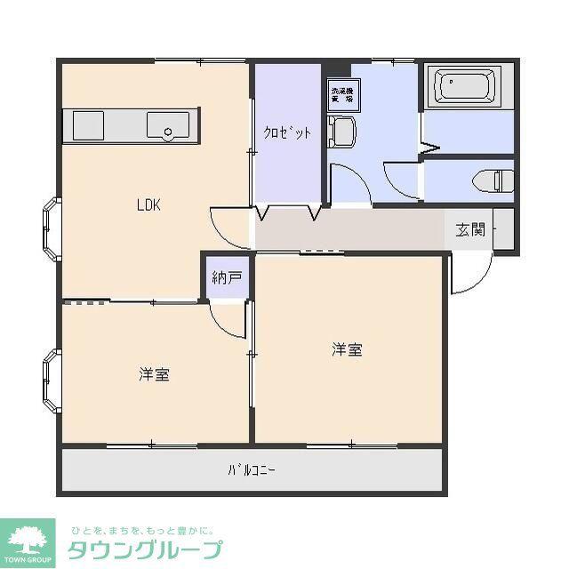 PUREONE(2LDK/2階)の間取り写真