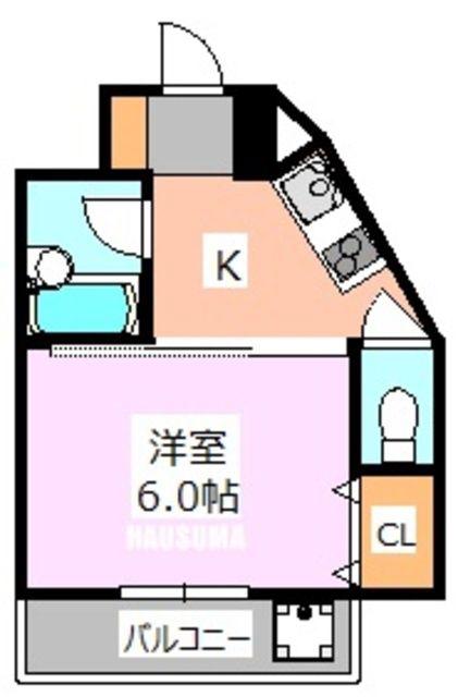 メゾンボヌール B棟(1K/2階)の間取り写真