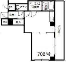 シティコート山坂(1LDK/7階)の間取り写真