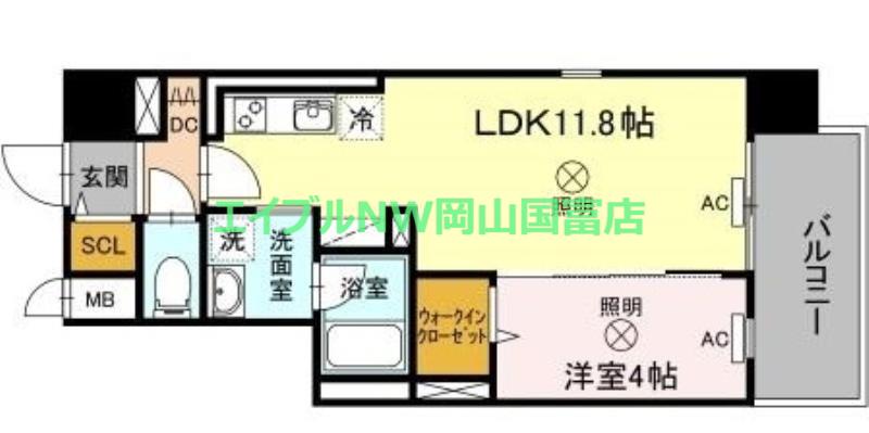 TWIN TOWERS AZUKI(1LDK/5階)の間取り写真