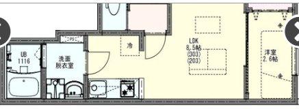 リディアコート北越谷(1LDK/2階)の間取り写真