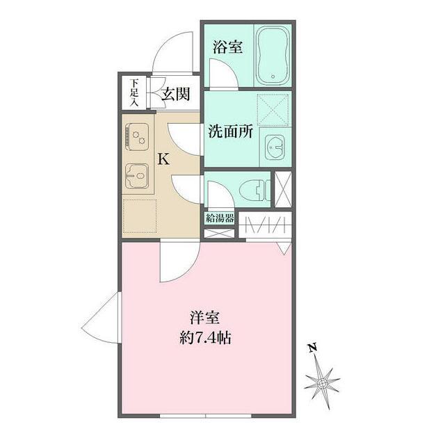 アトリオフラッツ三軒茶屋ノース(1K/4階)の間取り写真