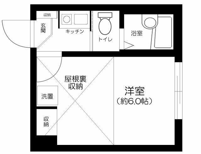 リッシェル北千住(1K/3階)の間取り写真