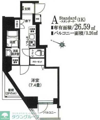 アイルプレミアム本駒込(1K/6階)の間取り写真