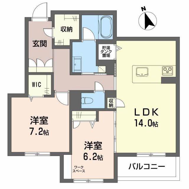 カーサ・レジデンス(2LDK/3階)の間取り写真