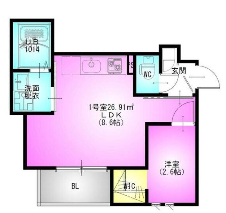 REGALEST(1LDK/2階)の間取り写真