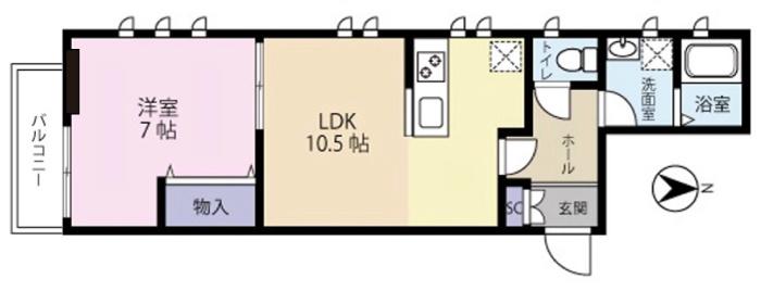 レスポワール(1LDK/2階)の間取り写真