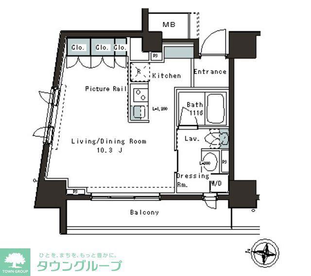 パークアクシス本郷の杜(1K/8階)の間取り写真