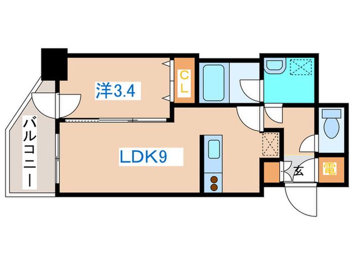 アルファタワー札幌南4条(1LDK/11階)の間取り写真