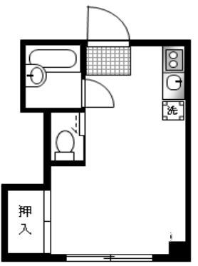 八雲ハイツ(ワンルーム/3階)の間取り写真