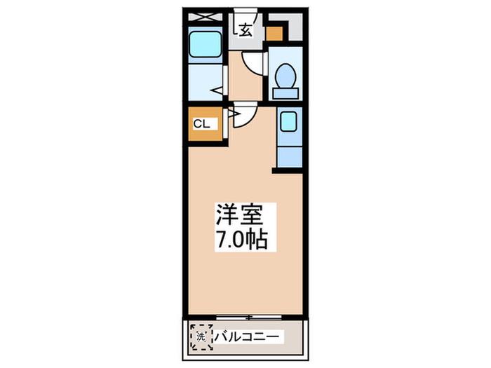 ガーデンイールハイツ(ワンルーム/2階)の間取り写真