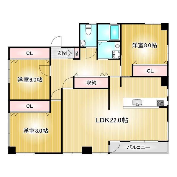 Y S BLDG(3LDK/3階)の間取り写真