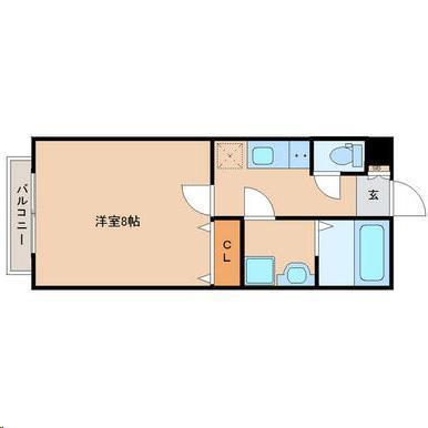 ブルーイン志波町(1K/1階)の間取り写真