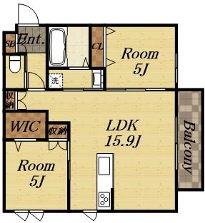 MAISON DE MATSU(2LDK/1階)の間取り写真
