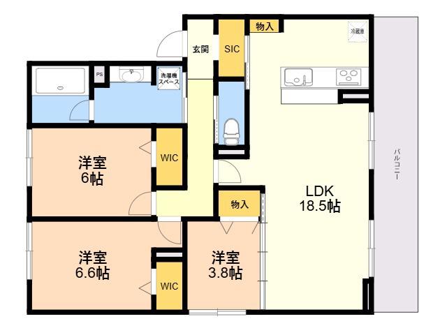 TORISIA平和(3LDK/3階)の間取り写真