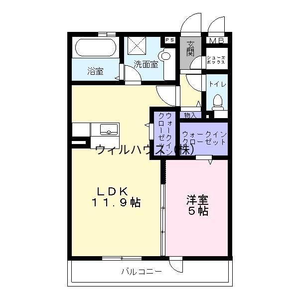 ロイヤルガーデン三国ヶ丘2番館(1LDK/3階)の間取り写真