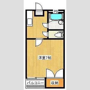 スズランハイツ中石原(1K/2階)の間取り写真