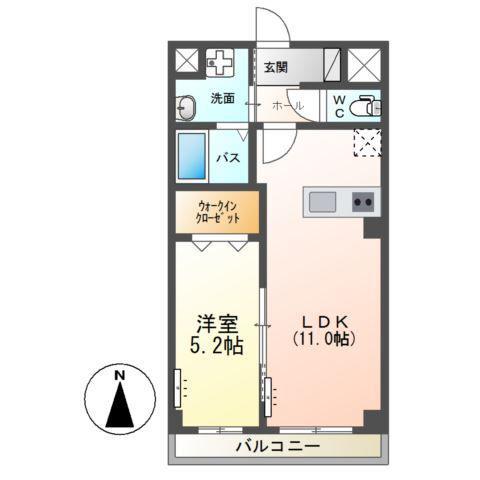 アーバンプレイス(1LDK/4階)の間取り写真